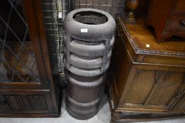 A large clay chimney pot