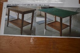 A vintage card table/tea trolley closed dimensions approx. 65 x 46 x 60cm and a folding table