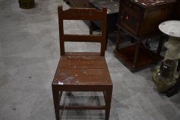 A painted solid seat chair, probably 19th Century
