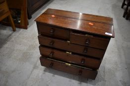 A 19th Century mahogany specimen chest of two over three drawers, width approx. 49cm, height 47cm,