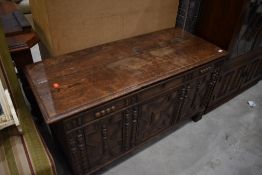A period oak three panelled kist , nice proportions, width approx. 122cm