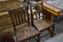 Two 19th Century solid seat chairs (not a pair)