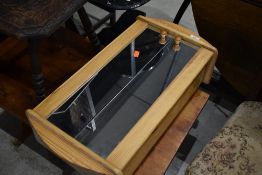 A modern pine mirror door bathroom cabinet