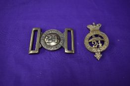 A Other Ranks 2nd Warwickshire Regiment 24th Foot Glengarry Badge and a Other Ranks 2nd Warwickshire