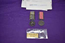 A Crimea Medal with three clasps to R Scurr. 2nd DRAGNs., clasps Sebastopol, Inkermann and Balaklava