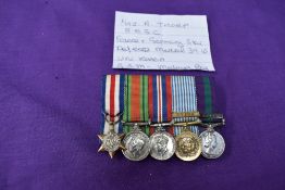 A group of miniature Medals awarded to Major A Thorpe RASC WW2 onwards, France Germany Star, Defence