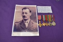 A group of five miniature medals to LT Col Woodward, OBE, 39-45 Star, Burmah Star, Defence Medal,