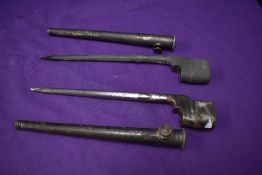 A British WW2 Bayonet, No4 Rifles No4 MK2 C1940, makers marks for Singer Manufacturing Co, with