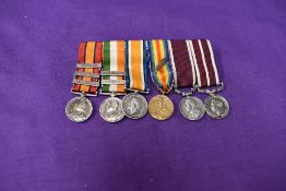 A group of six miniature medals, Queen South Africa Medal with three clasps, Transvaal,