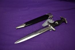 A German WW2 SS Rohm Honour Dagger with inscription of reverse of blade just the name ground off,