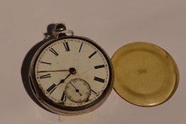 A Victorian silver key wound pocket watch signed James Beesley Lancaster having a Roman numeral dial