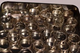 A selection of white metal dress rings of various designs, most stamped 925, approx 35 & 153g
