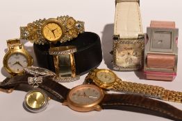 Eight assorted wrist watches including Espirit, Dior, DMQ, Azur etc
