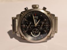 A gents Oris chronograph automatic wristwatch no:7616, serial no: 02812078 having a baton dial to