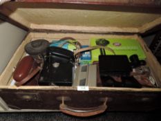 A selection of photographic and film equipment including Beirette cameras and Compact 3000 super 8