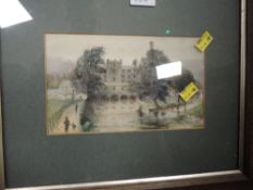 A framed and mounted watercolour depicting Dockray