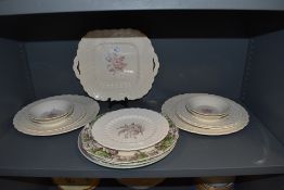 A mixture of Spode plates and bowls including heath and Rose,Claudia and Pekin.