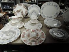 A good selection of Colclough table wares including tea cup and saucer trios and Sweet Forget Me not