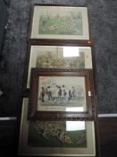 Three framed and mounted vintage hunting full colour prints after CA Fesch, and a similar print