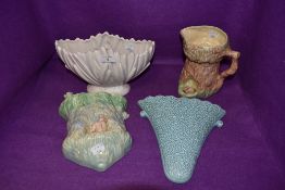 An assortment of Sylvac including wall pockets one having Soutache style design and one with