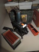 An antique boxed Fine Magic Lantern with extra slides and accessories
