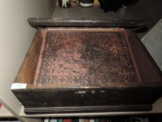 A family bible in wooden box.