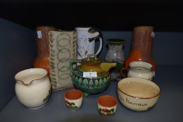 A collection of studio pottery and similar, eleven items in total.