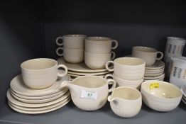 A collection of Hornsea pottery concept including sugar basin,jugs,plates, and cups and saucers,