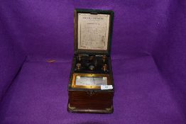 An Eversheds Ohmmeter portable testing kit in Mahogany case.