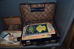 A suitcase containing sheet music, play sheets,English literature adaptations and similar ephemera