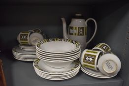 A Mid century Coffee Washington pottery 'Oakwood' service including coffee pot, cups ,saucers,plates