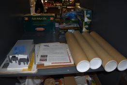 A shelf of Holiday ,Travel and Railway related colour slides, posters including John Austin Limite