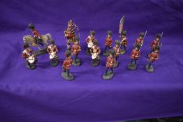 Sixteen Elastolin composition Military Figures and on Horseback including Highlanders