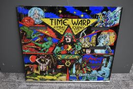 A 1979 Williams Electronic Inc Pin Ball Back Glass, Time Warp
