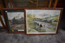 Two limited edition framed prints, one after Derek Jones, Castle at Stafford Road Wolverhampton,