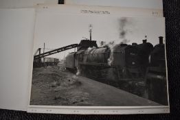Fourteen 1960's black & white Locomotive photographs, all mounted and in folders