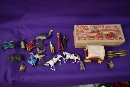 Sixteen John Hill & Co, Britains and similar Lead figures, animals and accessorise including