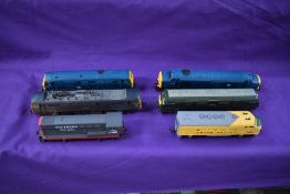 Eight Hornby and similar 00 gauge diesel and electric locomotives along with three HO scale Walthers