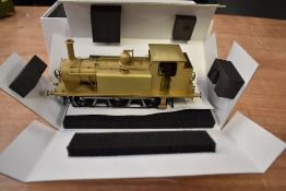 A Sancheng (china) Gauge 1/ 0 Gauge unpainted brass 0-6-0 Terrier Tank Engine, part boxed