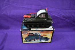 A Chen Jea Toys, made in Taiwan, battery operated and plastic TV Battle Tank, having mystery action,