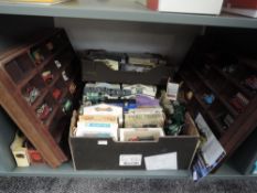 A shelf of over 100 modern diecast vehicles including Lledo Days Gone, Matchbox Models of Yesteryear