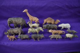 Fifteen Elastolin style composition Zoo and Wild Animals, various condition