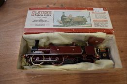 A Slater's Loco Kit, 7MM 0 Gauge Midland Railway 0-4-4T, appears mostly made up, not checked for