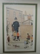 A Ltd Ed print, after Geoffrey Wooley Birks, nostalgic police and children, numbered 20/375,