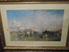 A print, after Turner, Grand Canal Venice, 50 x 80cm, framed and glazed