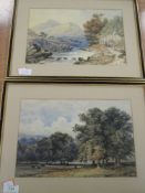 A pair of watercolours, landscapes, 20 x 29cm, framed