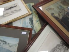 A selection of decorative prints and etchings, inc Coniston, 20 x 26cm, framed and glazed