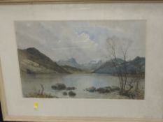 A watercolour, B Eyre Walker, Ullswater, signed and attributed verso, 35 x 57cm, framed and glazed