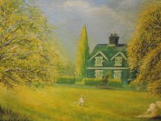 An oil painting on board, Peter Wilson, Rous Lench, 1880, signed, 35 x 48cm, framed