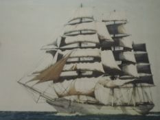 An etching, after W M, The Wave Clipper, indistinctly signed, 24 x 34cm, framed and glazed